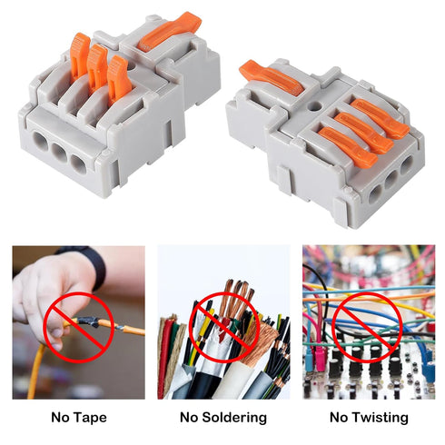 AITRIP 10PCS Block(1 3 Lever Wire ConnectorsLever Wire Connectors, Quick Wiring Cable Connector Push-in Conductor