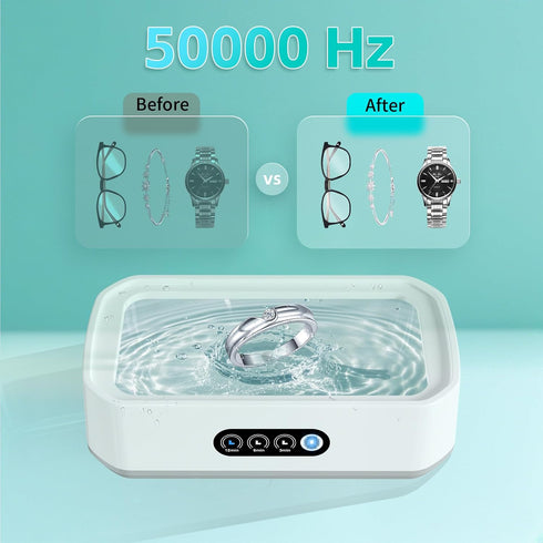 50kHz 3 22 oz Straps,304 Ultrasonic Jewelry Cleaner, Professional Portable Jewelry Cleaner Ultrasonic Machine