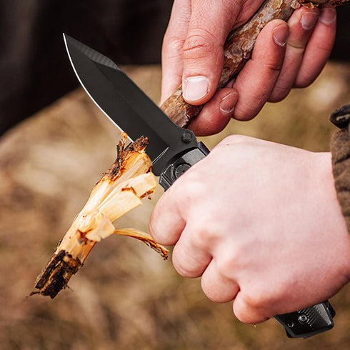 RoverTac Pocket Knife Multitool with Wire Stripper, 9-Pack Screwdriver Bit Set, Durable Sheath for Camping