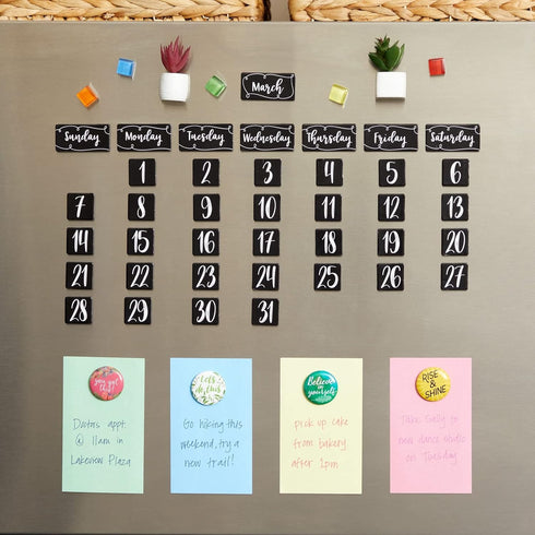 Juvale Magnetic Calendar for Classroom, Number Magnets and Calendar Magnets with Day, Month, Date (50 Piece)