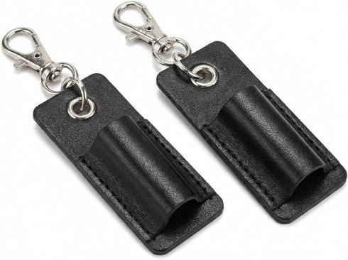 OUGOTHZ 2Pcs Lanyard Pen Holder, Portable Badge Pen Holder Keychain, Leather Anti-lost Pen