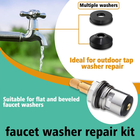 28 Size 560 Pcs Faucet Rubber Washers Kit and SAE O Ring Assortment Set for Plumbing Faucet Sealing