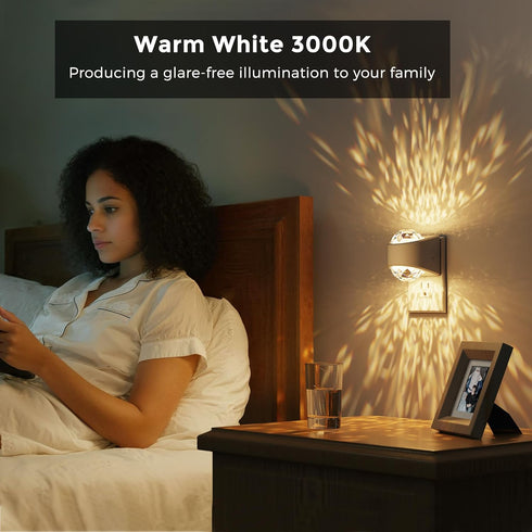 2Pack Sensor,3000K L LOHAS LED Projector Night Light, Night Lights Plug into Wall with Dusk to Dawn Soft White