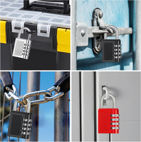 ZHEGE 4 Digit Padlock for Gym Locker, School, Employee, Outdoor, 2 Pack, Silver