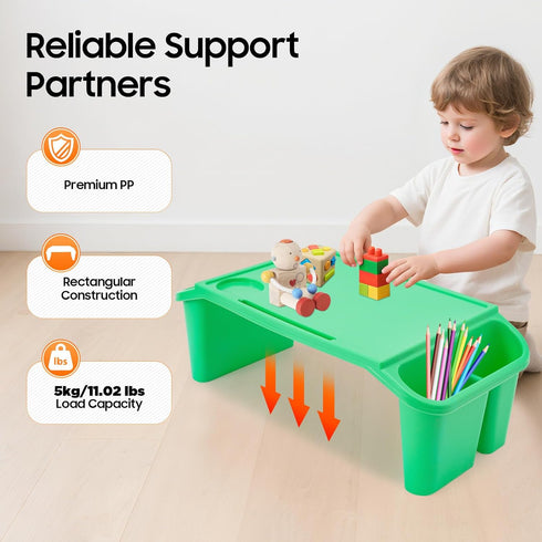 YUASDUU 4PCS 19.69" 9.84" 7.1" Kids Lap Desk Tray, Kids Trays for Eating Plastic Breakfast Laptop Trays Portable