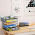 GALASALA 5-Tier Mesh Desktop File Organizer with Drawer, Paper Sorter for School Office Supplies, Black