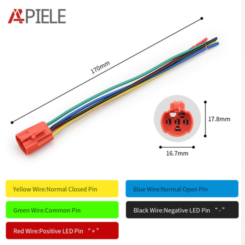 APIELE 16mm Latching Push Button Switch, 12V DC On Off Black Shell with LED Angel Eye for 0.63" Mounting Hole