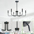 Lurinenna 6-Light Black Farmhouse Chandelier, Rustic Industrial Modern Ceiling Pendant Light, Adjustable Hanging Lamp