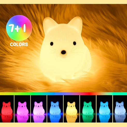 7 30-Minute LOVERUIS Night Light for Children, Fox Night Lights Colours Night Light Baby, USB Rechargeable, Cute Lamp