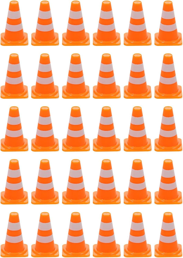 Kisangel Mini Traffic Cones and Road Signs Set for Kids 30 Pcs