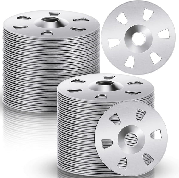 Dunzy 100 Pcs 1.38 Inch Washers for Foam Board Installation, Galvanized Steel Wall Washer