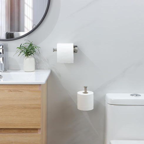 YIGII Self Adhesive Toilet Paper Holder, Bathroom Toilet Paper Holder Stand, Stainless Steel Brushed