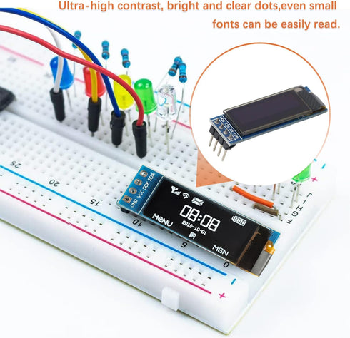JAMHER 0.91 Inch I2C 128x32 Wire(3Pack IIC OLED Display Module Pixel Mini Self-Luminous Display Screen Board