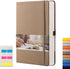 EMSHOI Graph Paper Notebook - 256 Pages, A5 Graph Notebook, Hard Cover, 120gsm Thick Paper, 5.75" x 8.38"-Khaki