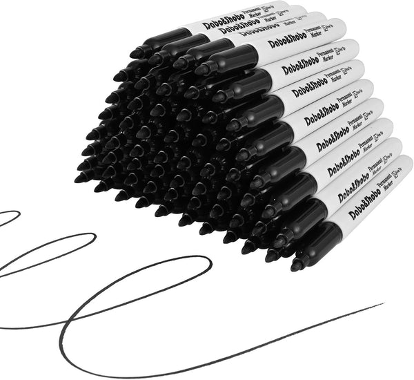 Dabo&Shobo 60 Pack Black Permanent Markers, Fine Point, Assorted Colors for Doodling and Coloring