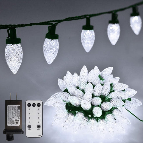 ZAIYW C9 Christmas String Lights 66ft 100 LED Strawberry Lights UL Plug