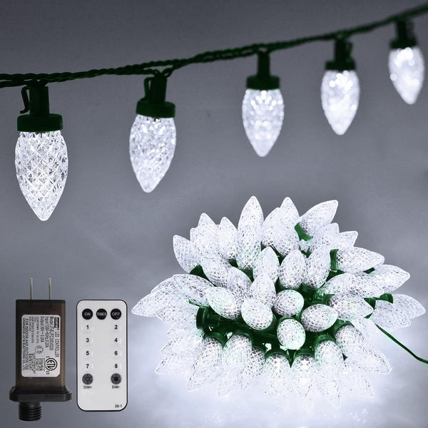 ZAIYW C9 Christmas String Lights 66ft 100 LED Strawberry Lights UL Plug