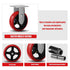 6"X2" Heavy Duty Industrial Casters, Crowned Polyurethane Tread Cast Iron Center Wheels, 1200 lbs Load Capacity, Rigid