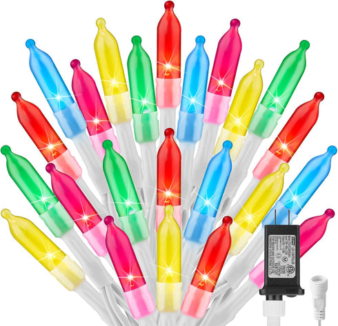 Pink + Multicolor Mini String Lights, 39 Feet 100 LED Pastel Mini