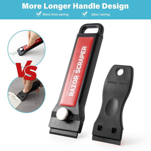 2PCS 100PCS (W80) Gomake Plastic Razor Blade Scraper Tool with Blade Container Razor Scraper with Extra Plastic Blades