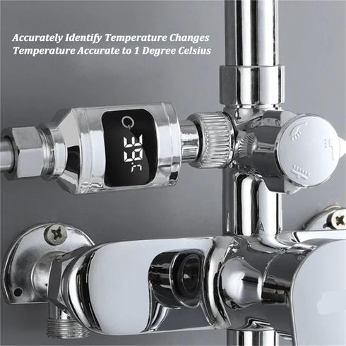 COMOAEW Shower Thermostat, Bathroom Tub Shower Faucets Water Thermometer Electricity LED Display Bathtub Water