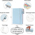 feela 3 Pack Pocket Small Notebook Journals, Mini Memo Notepad with Pen Holder for Women Girls, Light Blue