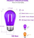 Bulb Bulb, 24 Pack S14 Bulbs, 2 Bulbs E26 120V Purple Light and Orange Light LED Shatterproof Watt Replacement