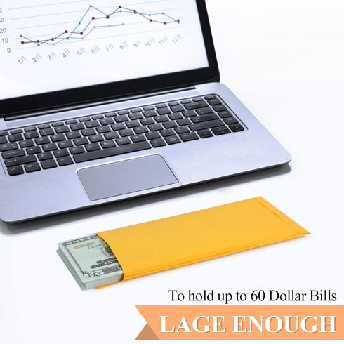 Cash Envelopes - 120 Envelopes Money Saving Challenge, 3.2x6.6inch for Cash, Brown Kraft Paper for Budgeting