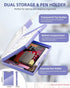 Clearview Clipboard with 2 Storage, Heavy Duty Dry Erase 8.5x11 Clipboards with Pen Holder, Light Purple
