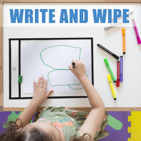 8.5x11, 50 Pack 8.5 11 Heavy Duty Dry Erase Pockets Plastic Paper Sleeves Job Ticket Holder Clear Sheet Protectors x
