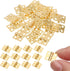 LiZEROGDAX 50Pcs 10 8mm 180 Gold x Mini Dollhouse Hinges Degree Tiny Hinge for Miniature Furniture Jewelry Box, Small