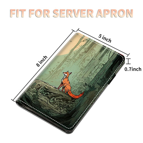 Server Books for Waitress Waiter with Zipper Pocket, Fox Forest Cute Server Book for Men & Women, Restaurant Server