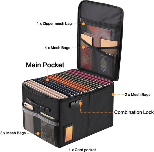 TOMKID Fireproof File Cabinet with Lock, Collapsible Document Organizer for Letter Legal Folders