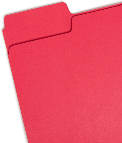 Smead SuperTab File Folder, Oversized 1/3-Cut Tab, Letter Size, Red, 100 per Box (11983)