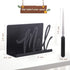 Cutout Metal Mail Holder Organizer with Letter Opener, Artistic Design for Home Office, Black Countertop Storage