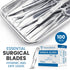 100 #10R 0.7 mm Pack 100 (#10R (100 pcs Dermaplaning Scalpel Blades Extra Wide Sterile Blades Carbon Steel