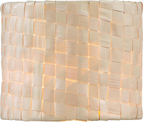 Aspen Creative 50502 5" 5" 4" Natural Palm Leaf Chandelier Clip-On Drum Shade, Top x Bottom x Height