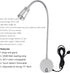 Dimmable 3CCT 5V 15" 1-Pack Touch USB Wall Mounted Bedside Reading Lamp Aluminum Silver Wall Sconce