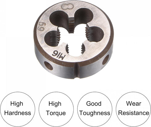 uxcell Die Stock Handle Wrench Set, Adjustable Wrench Hand Tool, M16 x 2 Threading Round Die, 38mm Holder