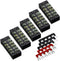 MILAPEAK Terminal Block and Strip, 10pcs (5 Sets) with Cover, Black & Red