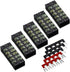 MILAPEAK Terminal Block and Strip, 10pcs (5 Sets) with Cover, Black & Red