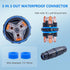 5PCS IP68 Waterproof Electrical Cable Connector, 3 Pin Junction Box for 3.5-10mm Wire Range, Quick Screwless