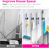 DOMAXCAI Broom and Mop Holder, Super Anti-Slip Wall Mount, Self Adhesive Gripper for Bathroom, Garage and Laundry Room