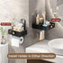 VOLDRA Toilet Paper Holder with Shelf Black Wipes Dispenser for Bathroom Stainless Steel Toilet Paper Holder