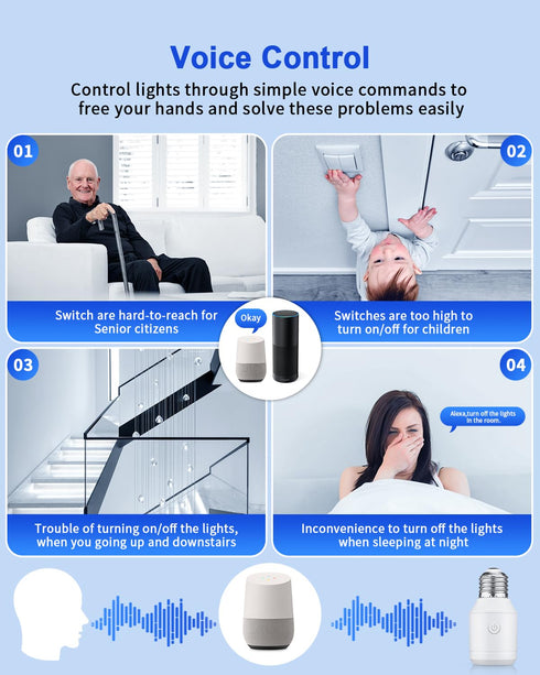 Wifi(2.4G RF433 E26 E27 Bulb Remote Control Light Socket with Only), Smart WiFi & Bluetooth & Light Adapter & Wireless
