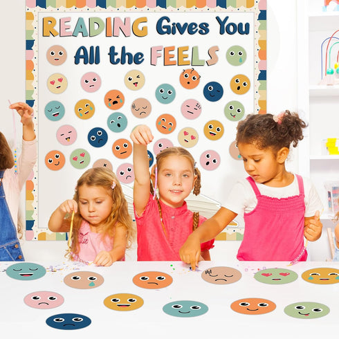 Reading Bulletin Board Classroom Decorations Set Reading Gives You All The Feels Boho Emotion Cutout