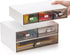 Hacaroa 3 Tier Mini Desk Organizer, 6 Drawers Plastic Storage Box, Stackable Makeup Organizer for Office, School,