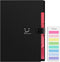 Forvencer Portable Accordion File Organizer, 5 Pocket Expanding File Folder, Cute Black File with Labels