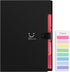 Forvencer Portable Accordion File Organizer, 5 Pocket Expanding File Folder, Cute Black File with Labels