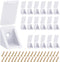 20 Pcs L Shape Bracket with Cover Cap,21x21x17mm Plastic Nylon Right Angle